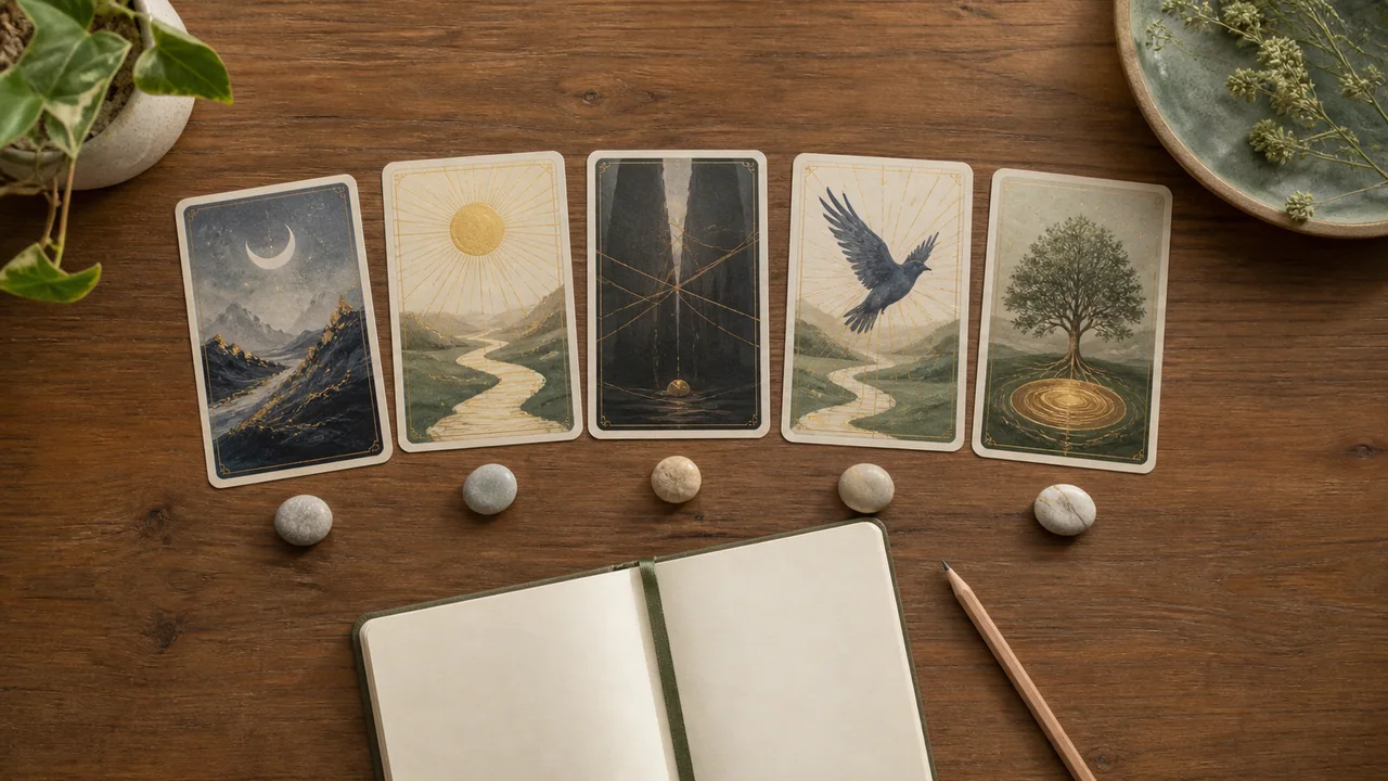Trải bài 5 lá cho manifest trong Tarot từ hiện trạng đến nguồn lực hỗ trợ