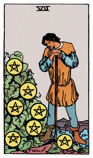 Ý nghĩa lá bài Seven of Pentacles